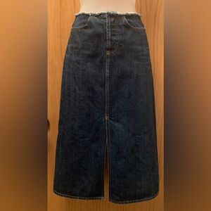 JCrew Vintage Y2K Denim Bandless Midi Skirt POCKETS!! Petite 1